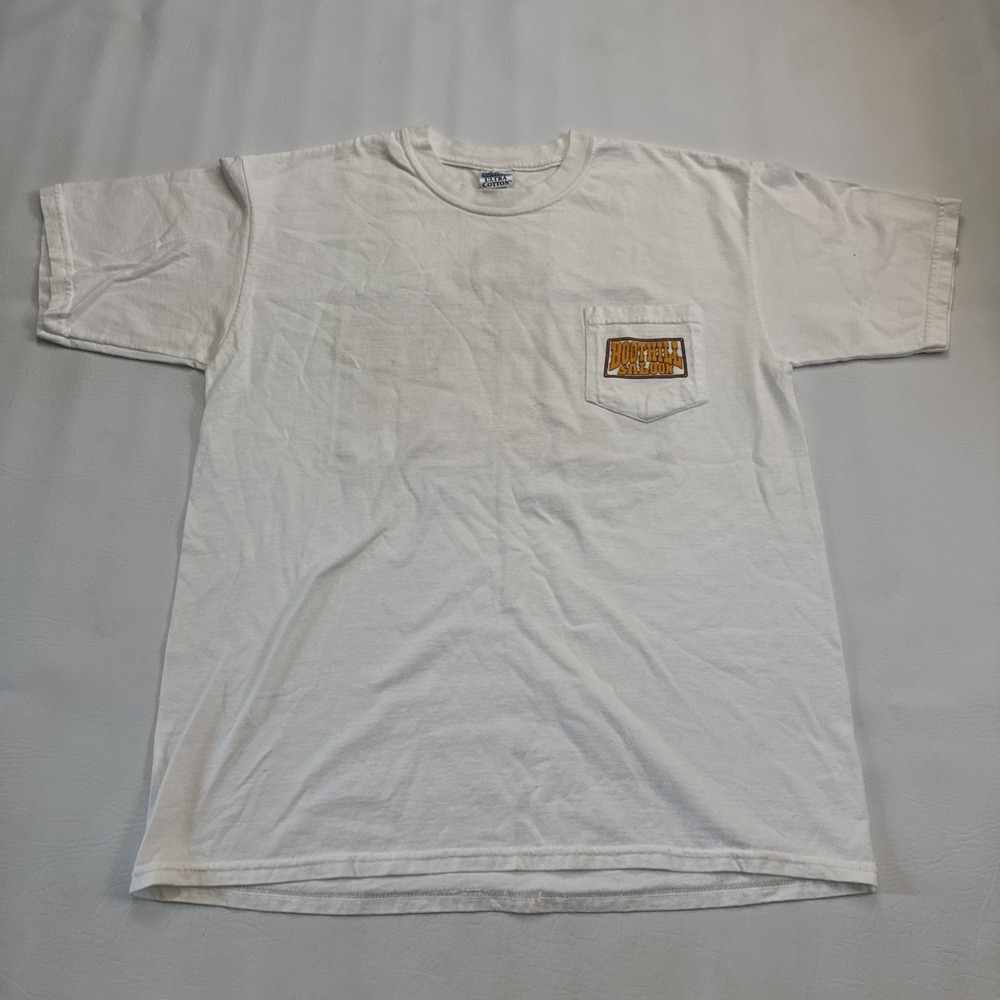 Vintage Boot Hill Saloon Shirt Mens Lg White‎ 90s Biker Motorcycle Daytona Beach - Picture 4 of 8